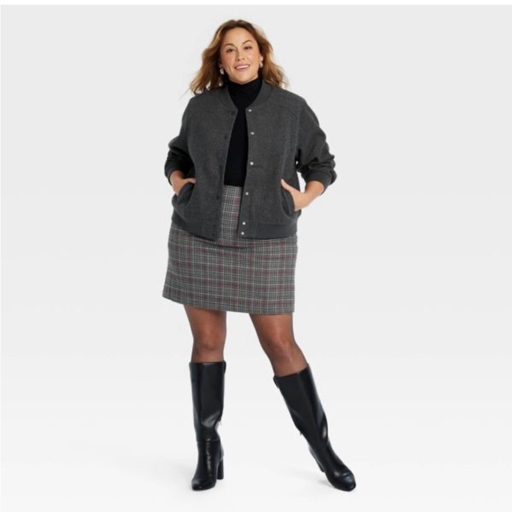 Ava & Viv Charcoal Varsity Jacket 2X - Picture 2 of 5